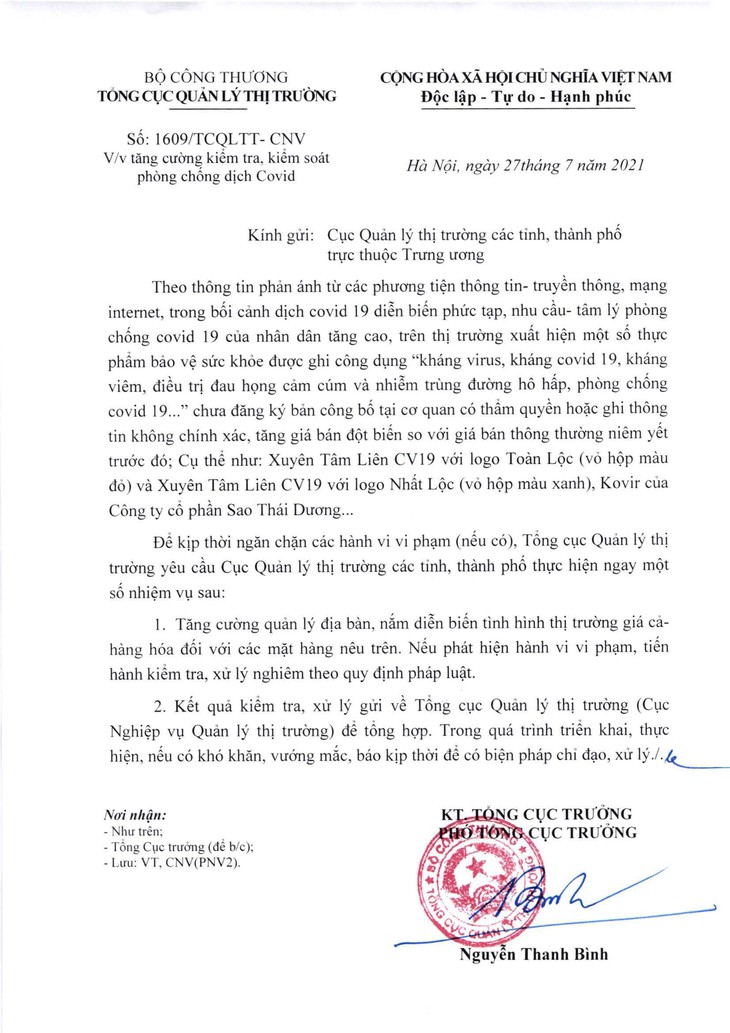 Tăng cường kiểm tra các mặt hàng TPBVSK được ghi công dụng 